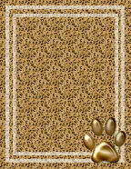 critter paw prints on brown textures gold and yellow