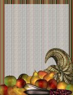 cornucopia harvest fruits apples pears and corn