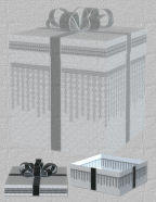 silver and black gfitwrapping boxes of love anniversarys