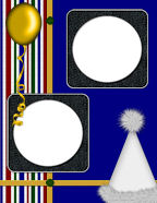 Kids birthday party celebration computer scrapbooking paper templates.