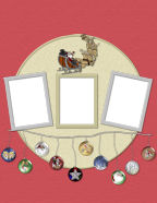 Santa's Sleigh digi-scrapbooking template paper downloads