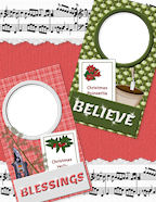 Christmas Holiday digital scrapbooking paper downloadables.
