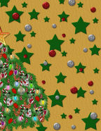 stars and dot decor trees evergreen pine