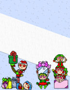 christma elves kits stacked with presents