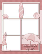 Warm Hot Christmas Themed Surfing Santa Digi Scrapebook Paper Templates.