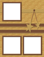 masculine ribbons starss decals and horizontal striped stacked paper strips