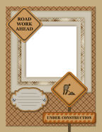 men digging, paving and pushing raking flagman