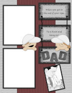 Manly themed father's day or dad holiday themed scrapbooks.