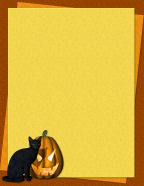 kitty cat with pumpkin-grinning halloween