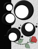 wedding black & white digital heritage scrapbook template papers with rose