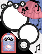 1950 rock around the clock printable scrapbook page templates