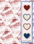 printable military red white blue USA red hearts background