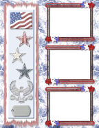 digital patriotic red white blue hearts scrapbook paper template