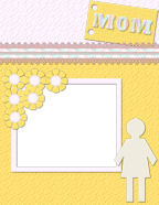 I love you Mom themed scrapbooking papers.