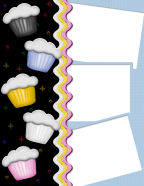 new years celebrations scrapbook papers with cupcakes