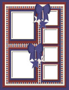 stars and country bows patriotic red, white, blue colors