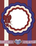 hearts, stripes, stars reds, whites, blues printable patriotic papers