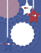 red stars, white stars, blue stars button elements scrapbooking