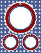 USA round stars templates white stars red frames