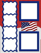 wavy red frames with american flag elements