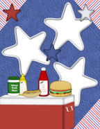 barbeque BBQ american picnics fathers day patriotic scrapbook papers 