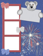 4th of July Holiday Digital Scrapbook Template Papers