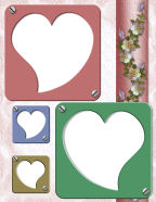 printable shabby chic scrapbook papers with hearts for digi scrapping