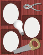 printable handyman tools construction, building or yardwork chores scrapbook papers templates