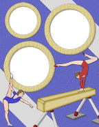 woman gymnasts competing at the olympics arena balance beam and floor exercise