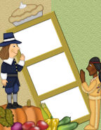 Thanksgiving Day Pilgrim Holiday Scrapbooking Paper Downloads