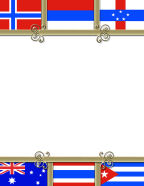 general travel flags scrapbook papers in red white blue