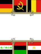 flags scrapbook papers in red and white and black and yellow