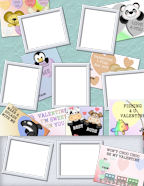 Kids Valentines Day Holiday Cards with bears and bunnies