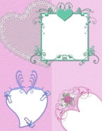 Purple Hearts Valentines Day Candy and decorations scrapbook papers.