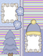 Fuzzy Winter Snowman Kids Scrapbooking Paper Sets