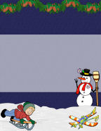 Snowman, snowball, penquin themed winter scrapbook paper downloadables.