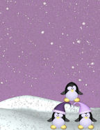 penguins pyramids falling rainy