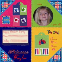 Little girl computer digital scrapbook page layout template example 2