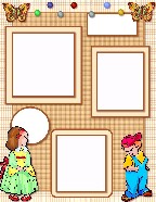 kids computer digital scrapebook page template